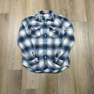Denim & Supply Ralph Lauren Shirt Mens Medium Blue Plaid Regular Fit Long Sleeve